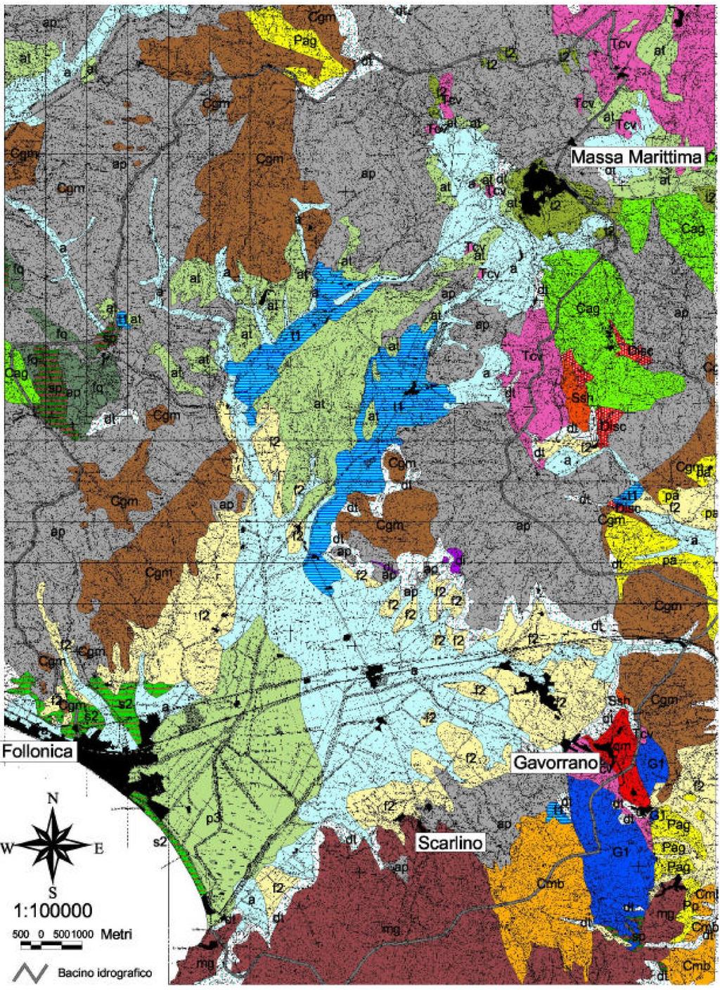 Figura 25: Carta Geologica schematica del bacino del Fiume Pecora Fonte: : Studio