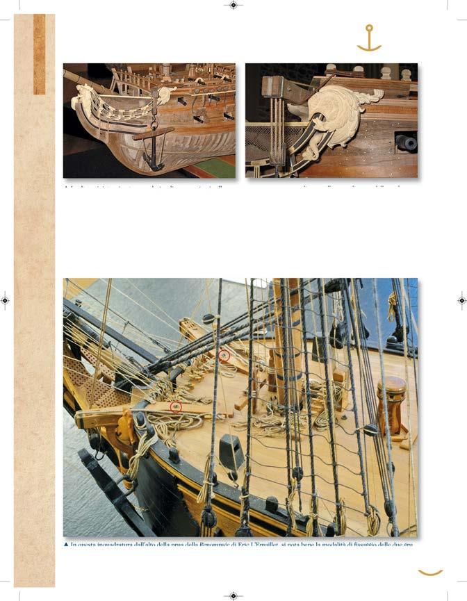 ATTREZZATURE Manuale di architettura navale SCHEDA 53 p In alto a sinistra si nota come la gru di capone, grazie alla sua sporgenza, permettesse di tenere l ancora discosta dallo scafo.