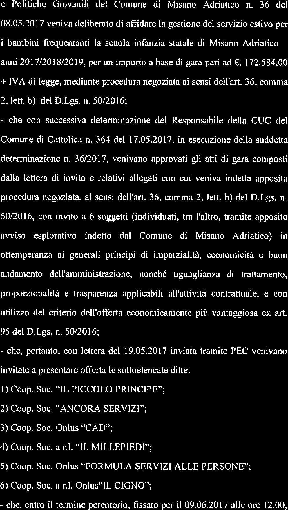 e Politiche Giovanili del Comune di Misano Adriatico n. 36 del 08.05.