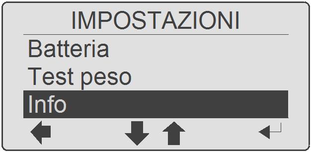 verificato nella modalità test del peso.