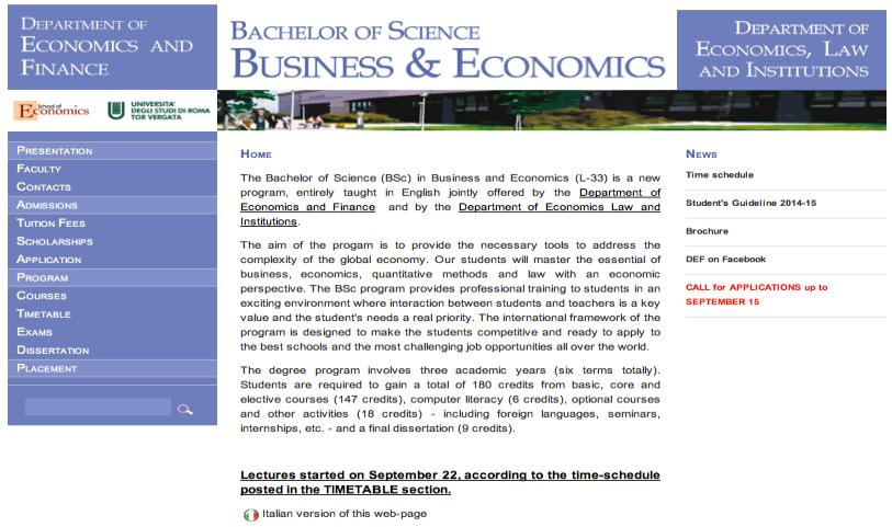 Segreteria Didattica Business & Economics (2/2) SITO