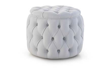 Pouf / Footstool Mod. N 60 - Cod. P860 (Cod. 8020) - Struttura in legno e multistrato. - Imbottitura in poliuretano espanso ecologico a cellula aperta, rivestito con falda di dacron.