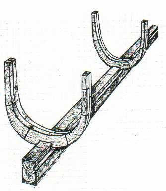 Le costole della parte maestra vengono disposte perpendicolarmente sia alla chiglia che al piano di simmetria. La costola che corrisponde alla massima larghezza della nave si chiama costola maestra.