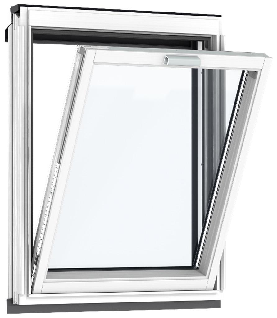 Specifiche tecniche Elemento verticale in legno bianco VELUX con apertura a vasistas interno Descrizione del prodotto Realizzata con legno di pino stratificato e isolato internamente e con