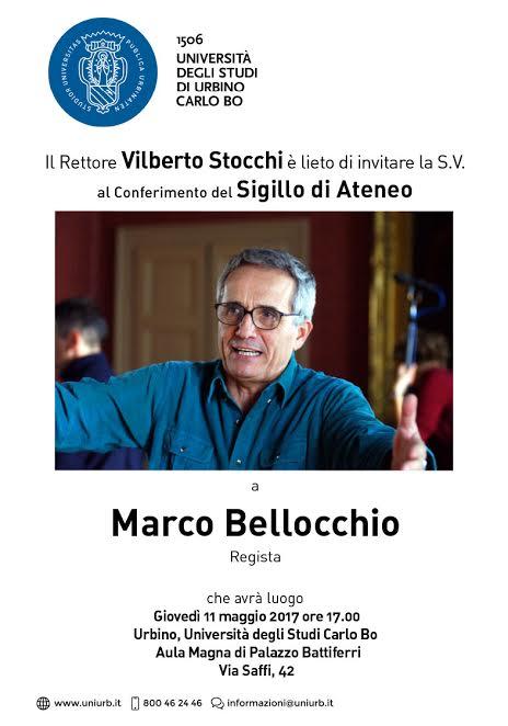 Università di Urbino, il Sigillo di Ateneo al regista Marco Bellocchio URBINO Il