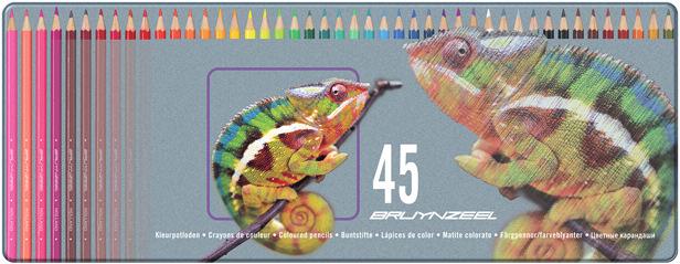 SCATOLA IN ALLUMINIO 45 MATITE COLORATE - TARTARUGA 45 matite colorate