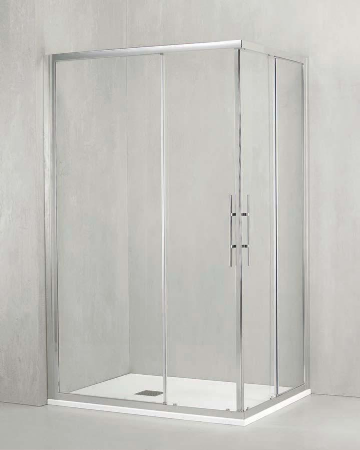 Sliding door for corner installation 154 Dado Parete doccia con porta scorrevole.