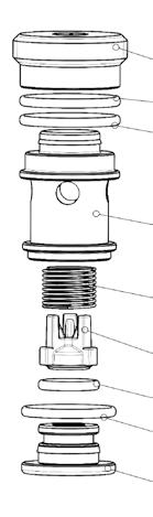 72 psi) -5 +50 C Acciaio INOX - EPDM Ø 4 mm Esempio di codifica VNR C5 00 - E1 4 3 - OX2 VNR C5 00 E1 4 3 OX2 SERIE ESECUZIONE CORPO: C5 = cartuccia CONNESSIONI PNEUMATICHE: 00 = in manifold DIAMETRO