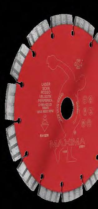 LASER SCAN ROSSO Si tratta di un disco universale di ottima qualità, sviluppato per le macchine scanalatrici.