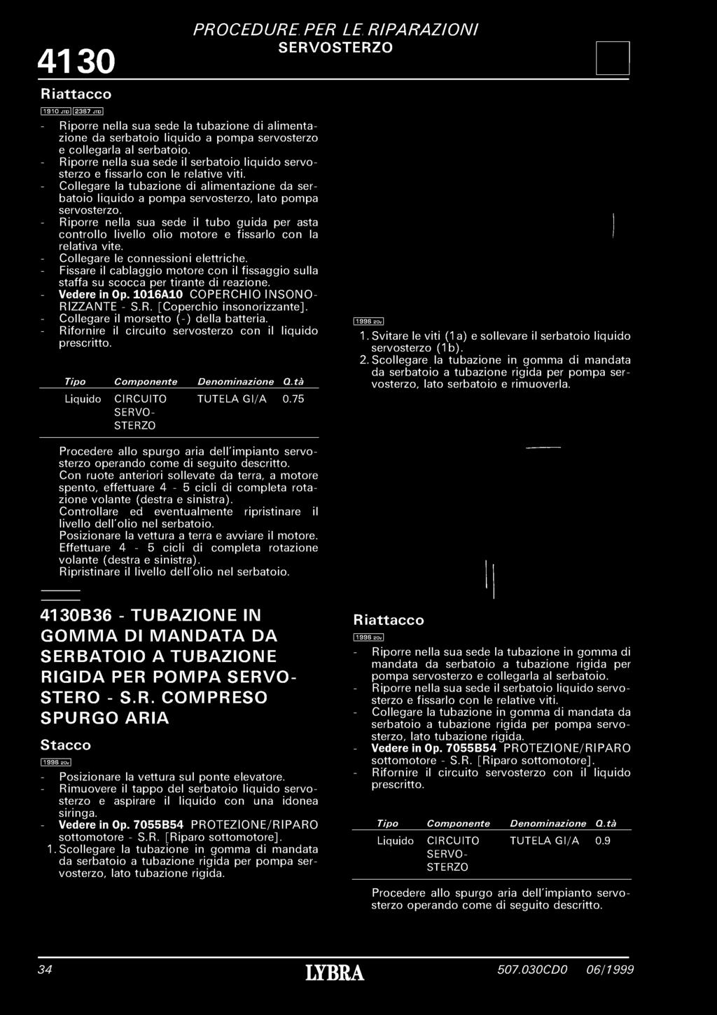 - Riporre nella sua sede il tubo guida per asta controllo livello olio motore e fissarlo con la relativa vite. - Collegare le connessioni elettriche.