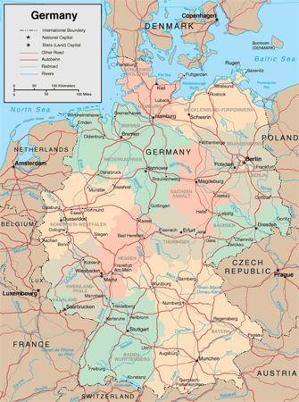 Mappa della Germania attuale (immagine da web).