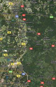 Fotografia satellitare dell area del Brandeburgo comprendente Fürstenberg am Oder (situata nei pressi di