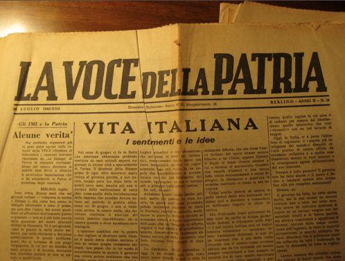 La prima pagina de La Voce della Patria del 24 luglio 1944 (fotografia dell autore).