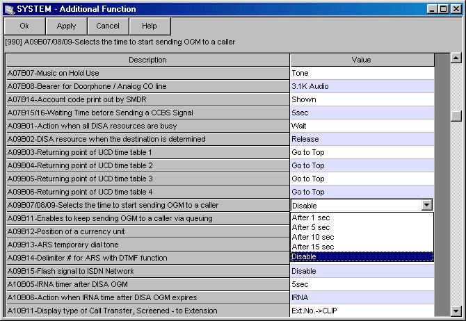 Programmazione attivazione e ritardo partenza messaggio E possibile programmare l attivazione con ritardo delle Time Table su chiamata verso gli apparecchi del gruppo liberi, modificando i valori