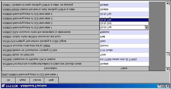 E possibile variare il punto di ritorno della sequenza modificando il valore nell area A09 Bit 03 Valori SYS 09 Questa funzione è attiva se viene impostato il valore Go To Top nella tabella sequenze