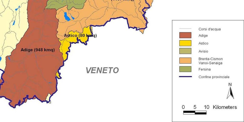 del modello matematico sono stati considerati come un corpo unico tarato e chiuso a pochi chilometri dal confine orientale della (regione Veneto).