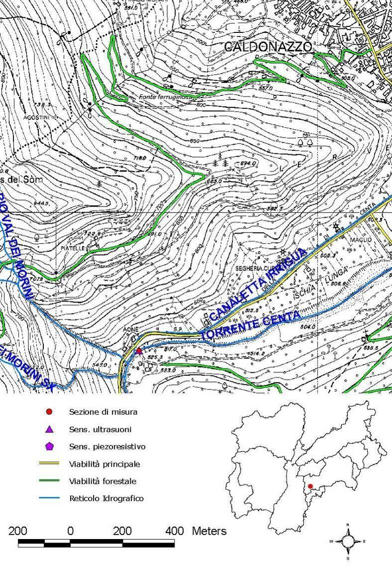 AONÈ CARATTERISTICHE GENERALI - SEZIONE DI INDAGINE E STAZIONE IDROMETRICA BACINO IDRICO DI 1 LIVELLO Brenta SUPERFICIE BACINO 21,7 km 2 LOCALITÀ CORPO IDRICO GEOMETRIA SEZIONE CONDIZIONE SPONDE