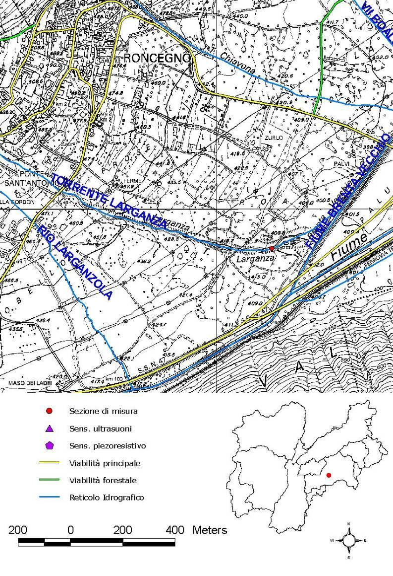 LARGANZA CARATTERISTICHE GENERALI - SEZIONE DI INDAGINE BACINO IDRICO DI 1 LIVELLO Brenta SUPERFICIE BACINO 18,35 km 2 LOCALITÀ CORPO IDRICO GEOMETRIA SEZIONE CONDIZIONE SPONDE CONDIZIONE FONDO