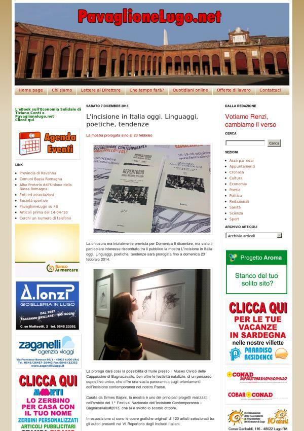 PavaglioneLugo.net Web L'incisione in Italia oggi.