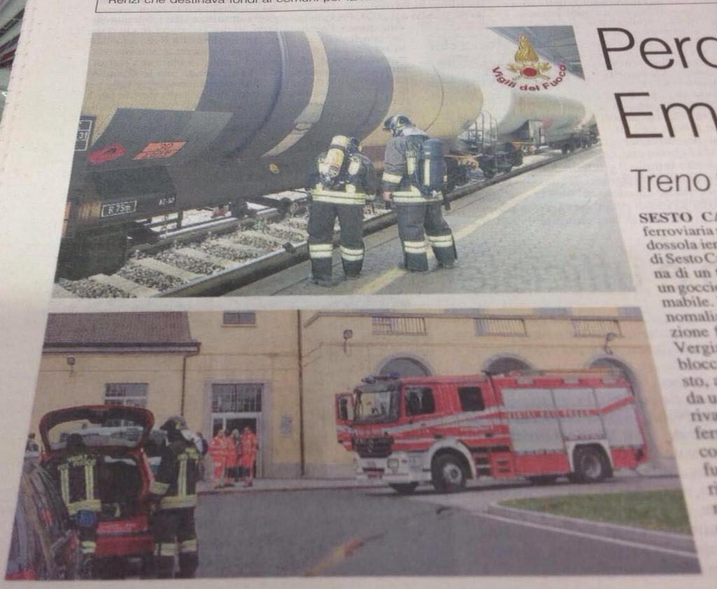 VENERDÌ 8 APRILE ORE 16.00 ORE 18.00 morto Convoglio fermato presso la stazione di Sesto Calende Convoglio messo in sicurezza e spostato su un binario ORE 21.