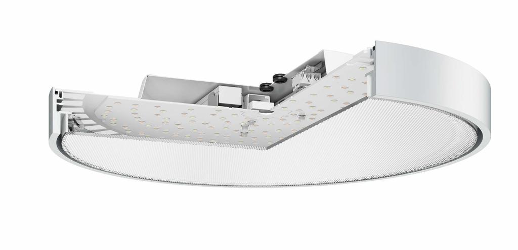 Altezza del corpo di soli 53 mm Corpo monopezzo perfettamente realizzato, l alluminio lavorato garantisce una superficie priva di fughe Piastra LED sostituibile sul posto LED ad alta efficienza di