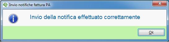 A questo punto se la notifica viene inviata correttamente il programma segnala: Rieseguire il