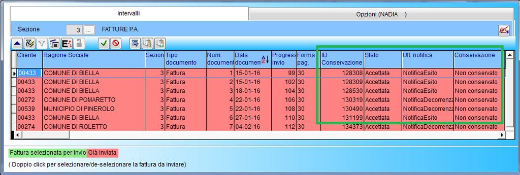 Il programma non memorizza alcun dato dal portale di conservazione ma lo acquisisce dal portale in tempo reale ogni volta che viene richiesto.