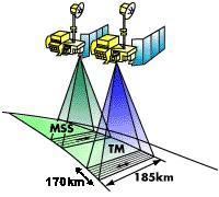 Ampiezza delle immagini Dipende dall'estensione in larghezza sul terreno ripresa dal sensore (Swath Width SW): Per