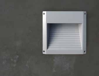 recessed Wall mounted watertight, impact resistant polycarbonate, flame retardant. die cast aluminum body and frame with opal polycarbonate diffuser.