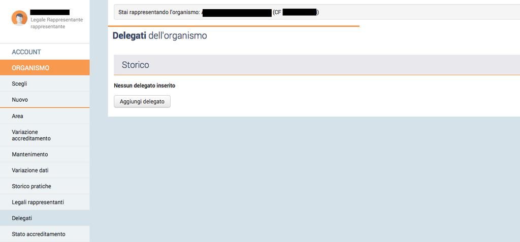 La pratica di variazione dati consente di fare contestualmente alla richiesta di variazione legale rappresentante anche variazioni dati dell organismo e delle sedi dell organismo (vedi paragrafo 15).