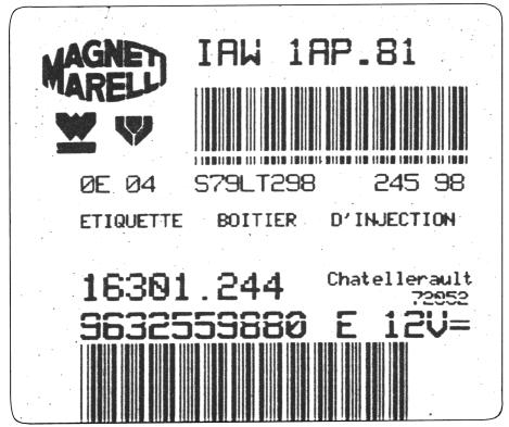 Il codice identificativo del tipo di iniezione trasformabile è quello indicato in figura 2.