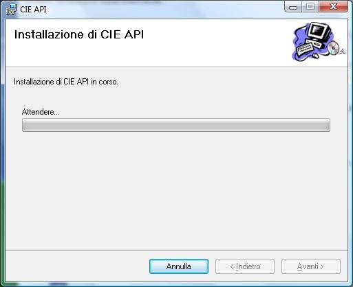 Confermare, premendo nuovamente Avanti, l avvio dell installazione. progressione segnalerà lo sviluppo.