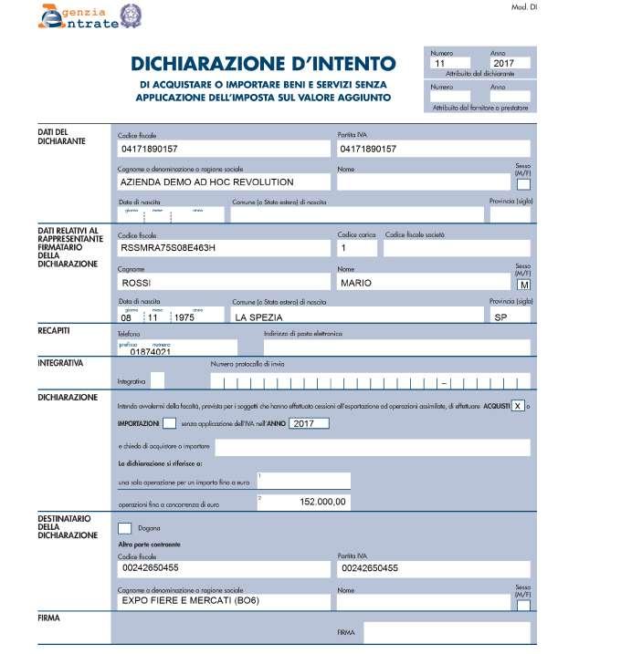 Stampa modello Introdotto il nuovo modello, che non presenta più il tipo operazione Definizione periodo.