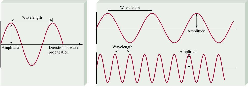 Lunghezza d onda (l): distanza lineare tra due massimi successivi di un onda Ampiezza: distanza verticale
