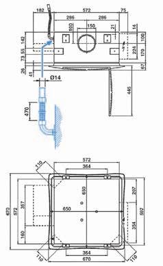 Dimensioni e Peso SK 12-14 / SK 22-26 / SK 32-36 (Versione 600 x 600) Impianto 2 tubi 3. Entrata acqua calda/fredda 1/2 4.