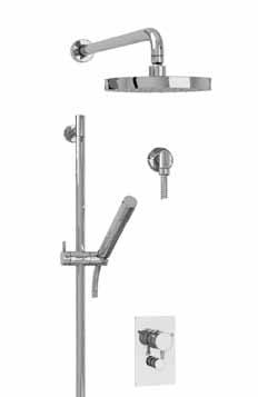Soffione a pioggia, doccino a mano e asta saliscendi di serie. Recessed single lever shower/bath mixer. Two-way diverter switch. Standard showerhead, handheld shower and riser rail.