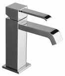 Wall-mounted twin lever basin mixer. To be used with clic-clac waste. Single lever bidet mixer. Pop-up waste control.
