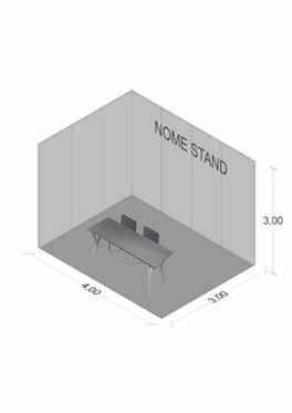 (max 3 Kw) compreso di adattatore e ciabatta Parete posteriore e divisoria in legno 1 tavolo 2 sedie 1 frontalino segnaletico 1