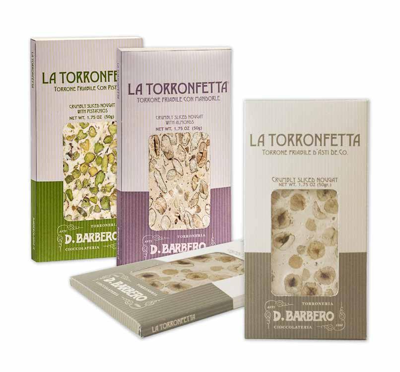 nougat & sweets TR472 - D.Barbero La Torronfetta Almond Envelope 20 x 50g (Purple) TR473 - D.