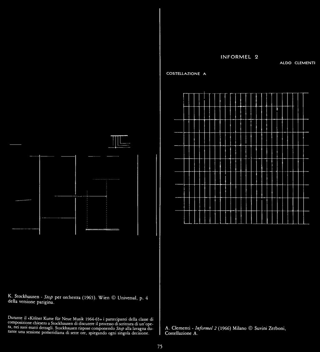 Durante il «Kòlner Kurse fiir Neue Musik 1964-65» i partecipanti della classe di composizione chiesero a Stockhausen di discutere il