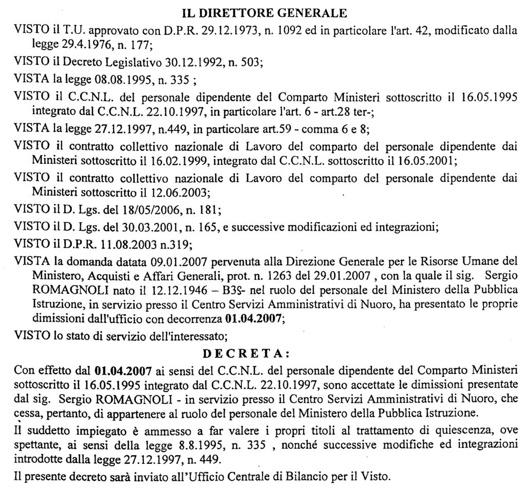 (D.D. 12 febbraio 2007 - Visto e registrato all'ufficio centrale del