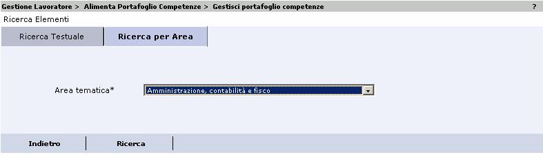 portafoglio delle competenze dell intervistato. Cliccare sul pulsante per salvare le scelte operate. Il sistema restituisce la pagina gestione Elementi con le modifiche effettuate. 2.1.1.3.