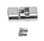 chiusure braccialetti CRYSTAL JOY 740406-2 chiusura magnetica Ø 22x8,5mm - foro 4mm colore argento lucido