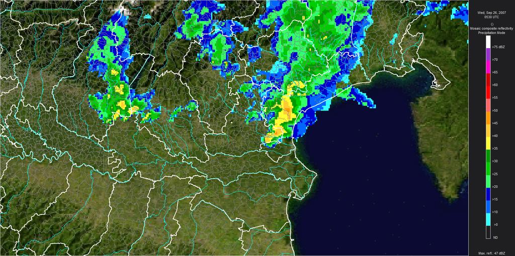 26 settembre 2007 L alluvione dal radar