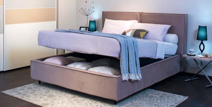 Letto matrimoniale realizzato con CONTENITORE TOP completamente sfoderabile