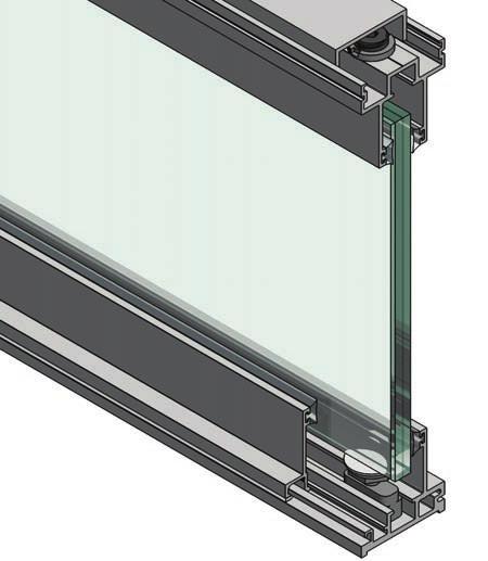 di realizzare angoli vetro-vetro o con interposti profili tubolari e quella di utilizzare le compensazioni dei fuori-piombo delle