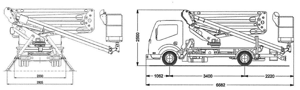 PIATTAFORME AEREE AUTOCARRATA ISOLI PNT 205 N Portata totale kg 230