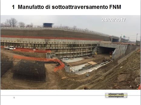 Sottopasso di via IV Novembre Il lavoro è analogo a