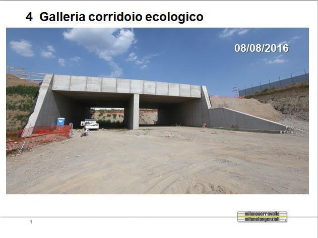 Galleria Corridoio Ecologico Anche questa non è necessaria per lo spostamento provvisorio del traffico sul nuovo tratto dell autostrada, ma è già stata realizzata in gran