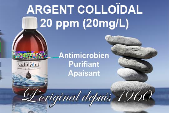 ARGENTO COLLOIDALE 20ppm Catalyons Flacone da 500ml / 20ppm L argento Colloidale è un prodotto naturale millenario che è riconosciuto per combattere efficacemente i virus, i microbi e gli altri